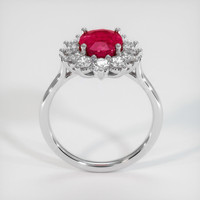 2.47 Ct. Pinkish Red Ruby Ring, 14K White Gold 3