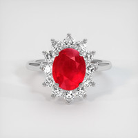 2.03 Ct. Ruby Ring, 14K White Gold 1