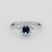 0.99 Ct. Blue Sapphire Ring, 14K White Gold 1