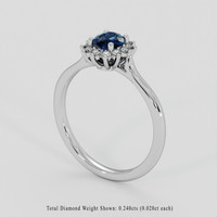 0.99 Ct. Blue Sapphire Ring, 14K White Gold 2
