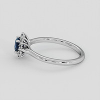 0.99 Ct. Blue Sapphire Ring, 14K White Gold 4