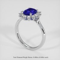 1.85 Ct. Blue Sapphire Ring, 14K White Gold 2