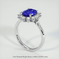2.28 Ct. Blue Sapphire Ring, 14K White Gold 2