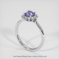 1.00 Ct. Purple Sapphire Ring, 14K White Gold 2