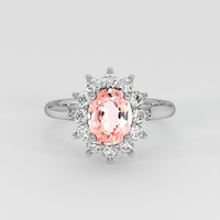 1.62 Ct. Padparadscha Sapphire Ring, 14K White Gold 1