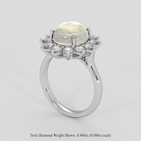 6.00 Ct. Grey Sapphire Ring, 14K White Gold 2