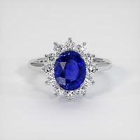 3.13 Ct. Color Change Sapphire Ring, 14K White Gold 1