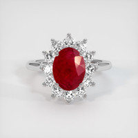 1.93 Ct. Ruby Ring, 14K White Gold 1