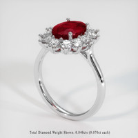 1.93 Ct. Ruby Ring, 14K White Gold 2