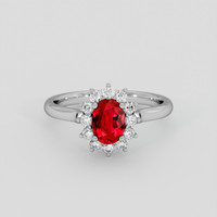0.85 Ct. Ruby Ring, 14K White Gold 1