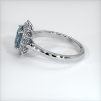 1.62 Ct. Greyish Blue Sapphire Ring, 14K White Gold 4