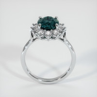 3.42 Ct. Greenish Blue Sapphire Ring, 14K White Gold 3