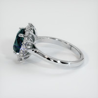 3.42 Ct. Greenish Blue Sapphire Ring, 14K White Gold 4