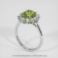3.44 Ct. Green Sapphire Ring, 14K White Gold 2
