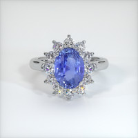 3.09 Ct. Sapphire Ring, 18K White Gold 1