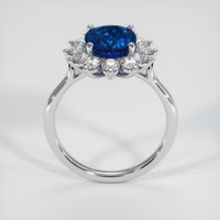 3.02 Ct. Blue Sapphire Ring, 18K White Gold 3