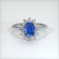 0.96 Ct. Blue Sapphire Ring, 18K White Gold 1