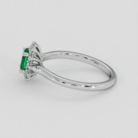 0.41 Ct. Emerald Ring, 18K White Gold 4
