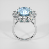 5.99 Ct. Blue Aquamarine Ring, 18K White Gold 3