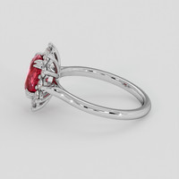 1.54 Ct. Pinkish Red Ruby Ring, 18K White Gold 4