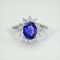2.28 Ct. Blue Sapphire Ring, 18K White Gold 1