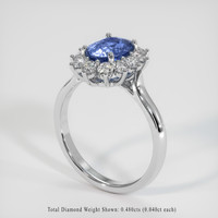 1.48 Ct. Blue Sapphire Ring, 18K White Gold 2