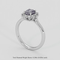 1.16 Ct. Grey Sapphire Ring, 18K White Gold 2