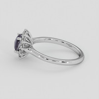 1.16 Ct. Grey Sapphire Ring, 18K White Gold 4