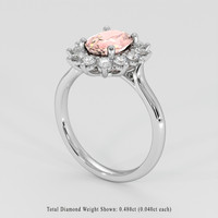 1.62 Ct. Padparadscha Sapphire Ring, 18K White Gold 2