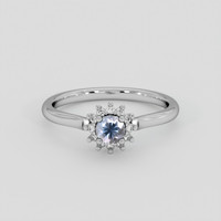 0.33 Ct. Bluish Grey Sapphire Ring, 18K White Gold 1