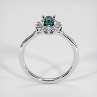 0.77 Ct. Bluish Green Sapphire Ring, 18K White Gold 3
