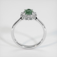 0.79 Ct. Green Sapphire Ring, 18K White Gold 3