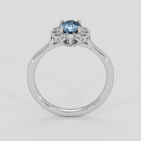 0.72 Ct. Greyish Blue Sapphire Ring, 18K White Gold 3