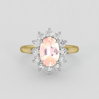 2.16 Ct. Padparadscha Sapphire Ring, 14K White & Yellow 1