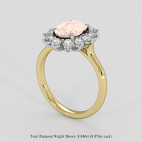2.16 Ct. Padparadscha Sapphire Ring, 14K White & Yellow 2