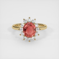 2.06 Ct. Padparadscha Sapphire Ring, 10K Yellow Gold 1