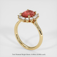 2.06 Ct. Padparadscha Sapphire Ring, 10K Yellow Gold 2