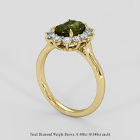 2.06 Ct. Green Sapphire Ring, 10K Yellow Gold 2