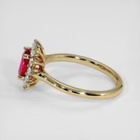 0.84 Ct. Pinkish Red Ruby Ring, 14K Yellow Gold 4