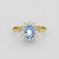 2.52 Ct. Blue Sapphire Ring, 14K Yellow Gold 1