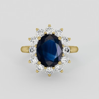3.56 Ct. Blue Sapphire Ring, 14K Yellow Gold 1