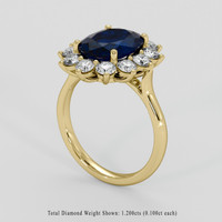 3.56 Ct. Blue Sapphire Ring, 14K Yellow Gold 2