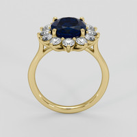 3.56 Ct. Blue Sapphire Ring, 14K Yellow Gold 3
