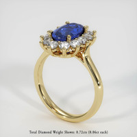 1.57 Ct. Blue Sapphire Ring, 18K Yellow Gold 2