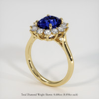 3.12 Ct. Blue Sapphire Ring, 18K Yellow Gold 2