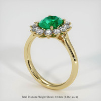 2.12 Ct. Emerald Ring, 18K Yellow Gold 2