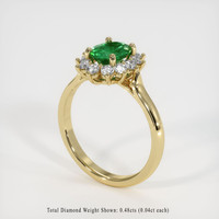 0.98 Ct. Emerald  Ring - 18K Yellow Gold