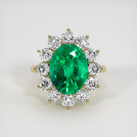 5.84 Ct. Emerald Ring, 18K Yellow Gold 1