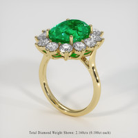 5.84 Ct. Emerald Ring, 18K Yellow Gold 2