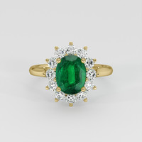 1.89 Ct. Emerald Ring, 18K Yellow Gold 1